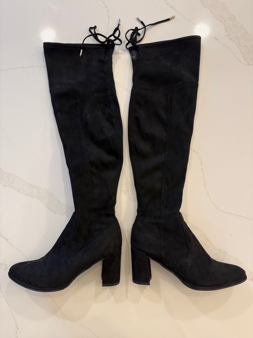 Marc Fisher Black Over-the-Knee Block Heel Boots